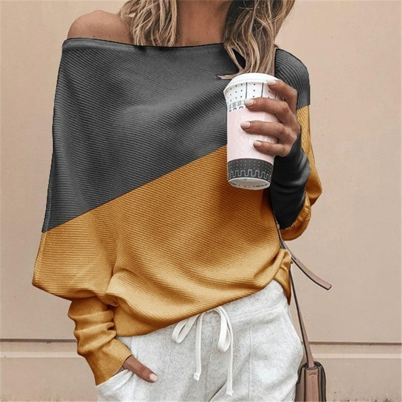 T-shirt manches longues avec surpiqûres contrastantes