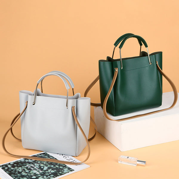 Sac Femme Été Nouveau Coréen Couleur Pure Sac à Main Femme Poignée en Métal Sac à Bandoulière Loisir Sac Femme