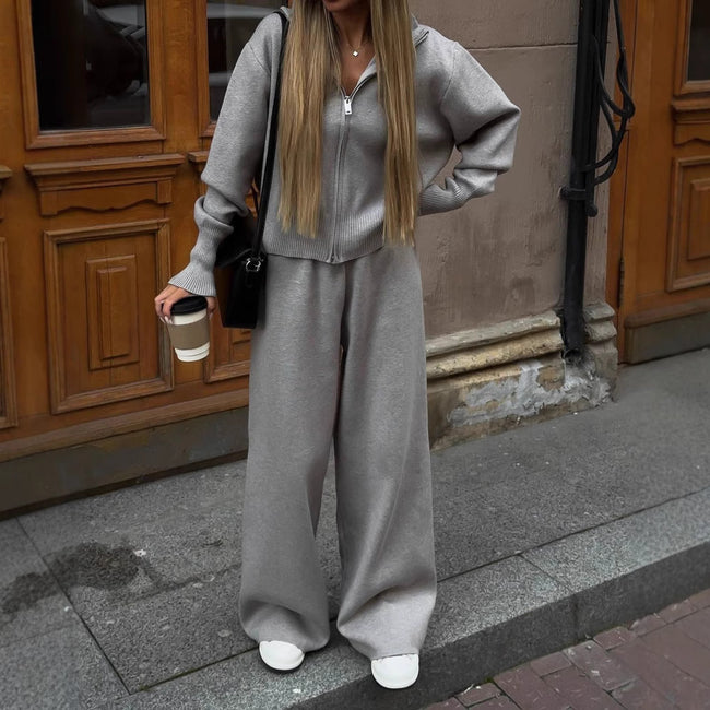 Ensemble deux pièces décontracté cardigan pour femme Hover Image