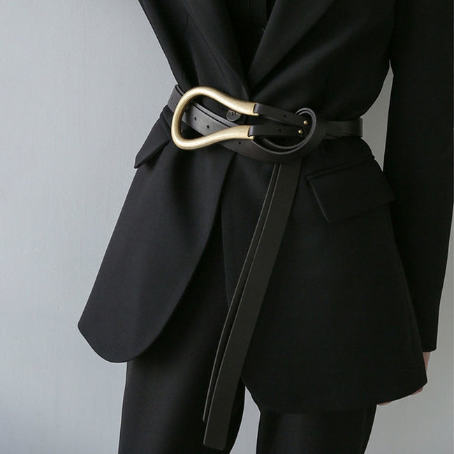 Ceinture Vachette avec boucle pour femme, costume cool Hover Image