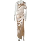 Asymmetrical-slit Formal Dress