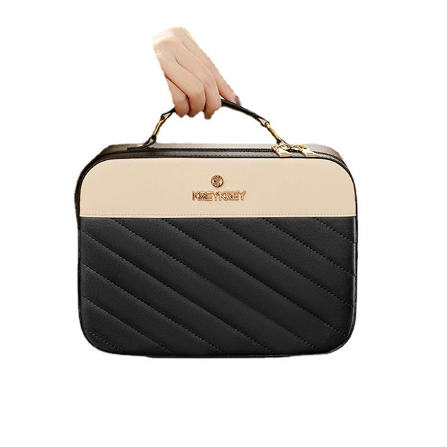 Trousse de Maquillage Portable Grande Capacité pour Femme Main Image