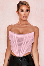Soutien-gorge en maille à chevrons et gilet court pour femme