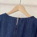 Robe mi-longue en jean sans manches pour femme