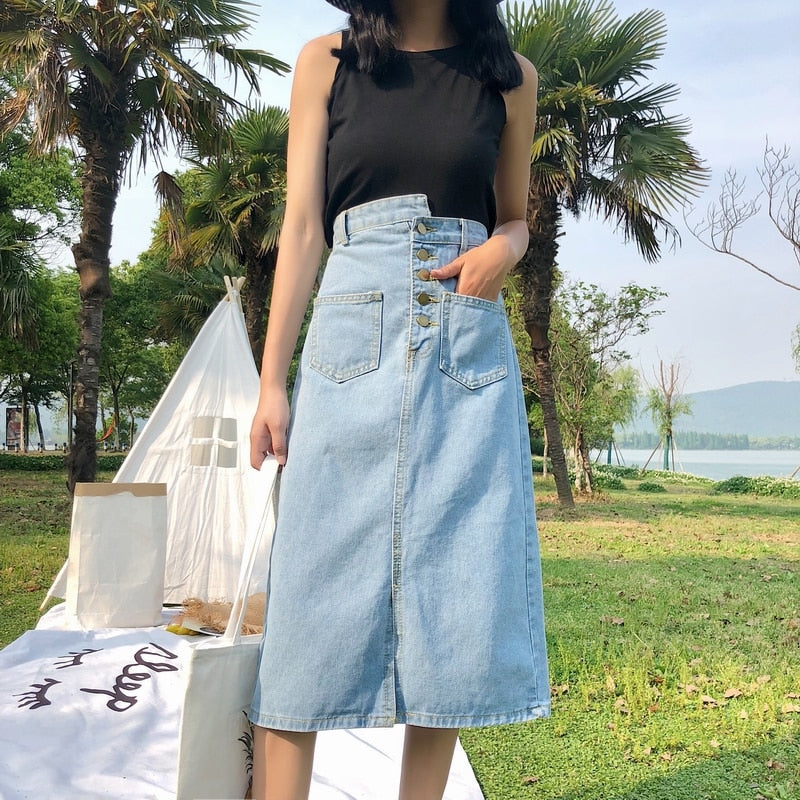 Jupe moulante taille haute et hanches