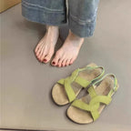 Sandales rétro à boucle et brides croisées pour femme – été
