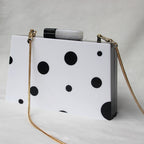 Sac de soirée Sac de mariage Pochette à pois noirs et blancs Nouvelle mode européenne et américaine