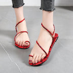 Sandales serpent pour femmes, mélange de couleurs, plates, de créateur, mules colorées à enfiler, grandes tailles, tongs