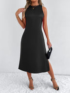 Robe en Satin Couleur Pure pour Femme