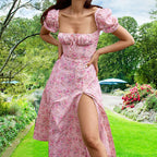 Robe à fines bretelles fleurie moulante pour femme