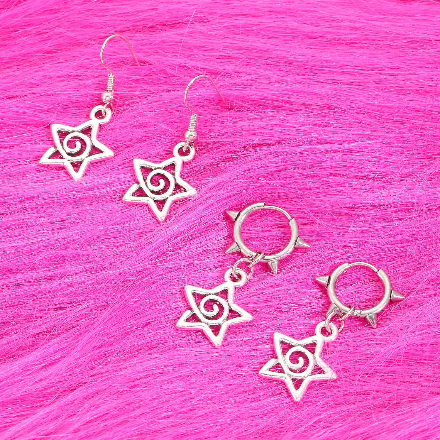 Boucles d'oreilles pendantes vintage gothiques avec nœud papillon et rivet, style punk, pour femmes