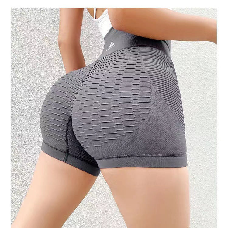 Shorts de sport pour femmes, taille haute, pour la gym, le yoga, le fitness, motif quadrillé