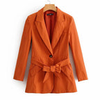 Blazer à manches longues et ceinture