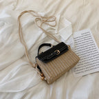 Sac à bandoulière tressé en paille pour femmes