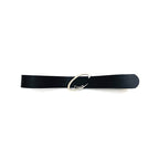 Ceinture noire en similicuir PU simple avec boucle ardillon métallique