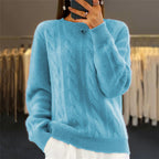 Chandail pull en tricot torsadé rétro à la mode pour femme