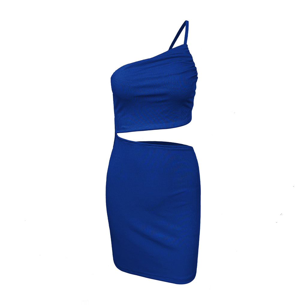 Robe femme avec cordon de serrage, style créateur, coupe ajustée, épaules dénudées
