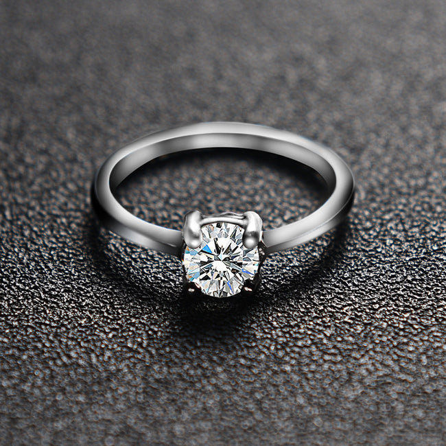 Bagues de mariage personnalisées en zircon de couple Hover Image