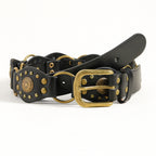 Ceintures vintage pour hommes et femmes avec jolie boucle métallique rivetée Accessoires de mode punk hip-hop