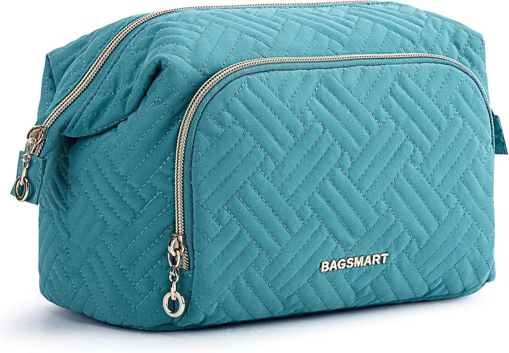 Grande trousse de maquillage matelassée à large ouverture