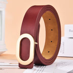 Ceinture pour femme à boucle ovale en alliage, simple et polyvalente
