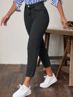 Jean skinny stretch rétro taille haute pour femme