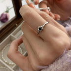 Bagues empilables en argent sterling 925 irrégulières de style INS pour femmes, simples, inaltérables et polyvalentes