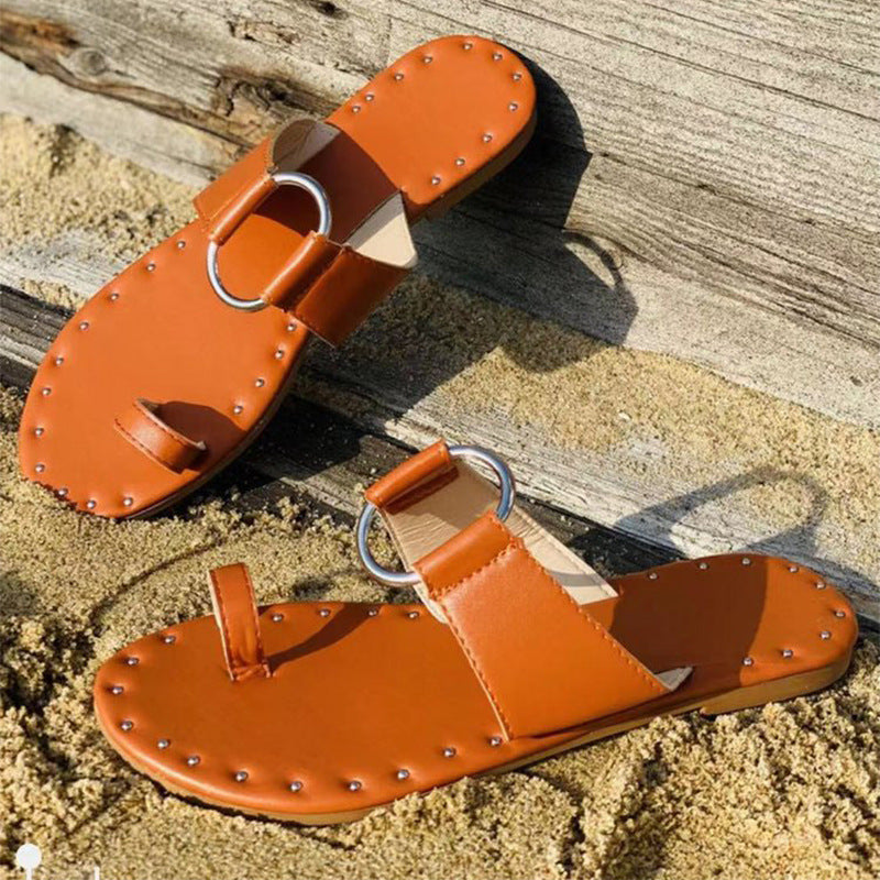 Sandales et pantoufles de plage décontractées quotidiennes pour femmes, sandales respirantes à la mode