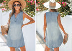 Mini-robe pour femme style western avec col en V