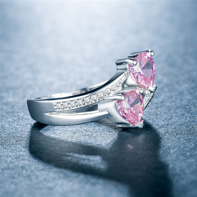 Vente en gros de bijoux de bagues en cuivre plaqué platine avec anneaux en zircon