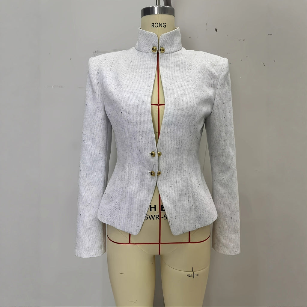Blazer croisé à col montant et manches longues