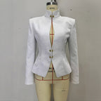 Blazer croisé à col montant et manches longues