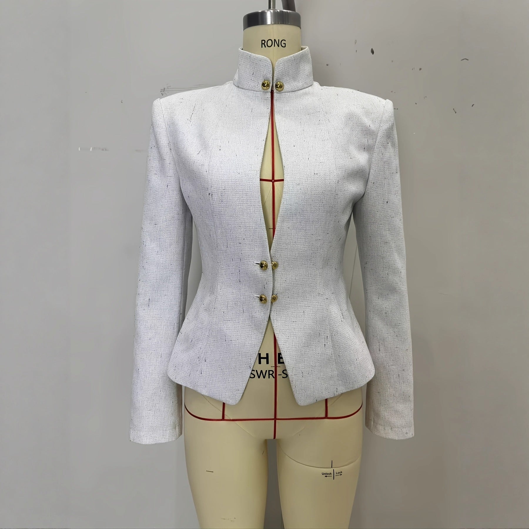 Blazer croisé à col montant et manches longues