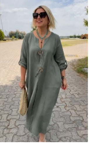 Casual Loose Women's Wear Solid Color Simple Dress Main Image