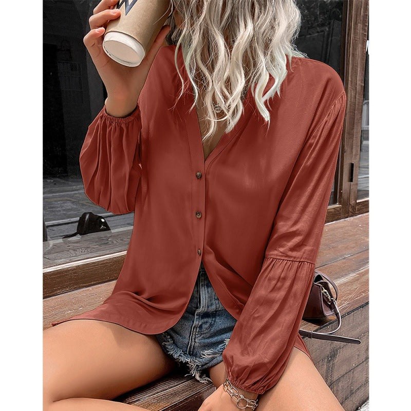 Robe chemise décontractée ample à boutonnage simple pour femme