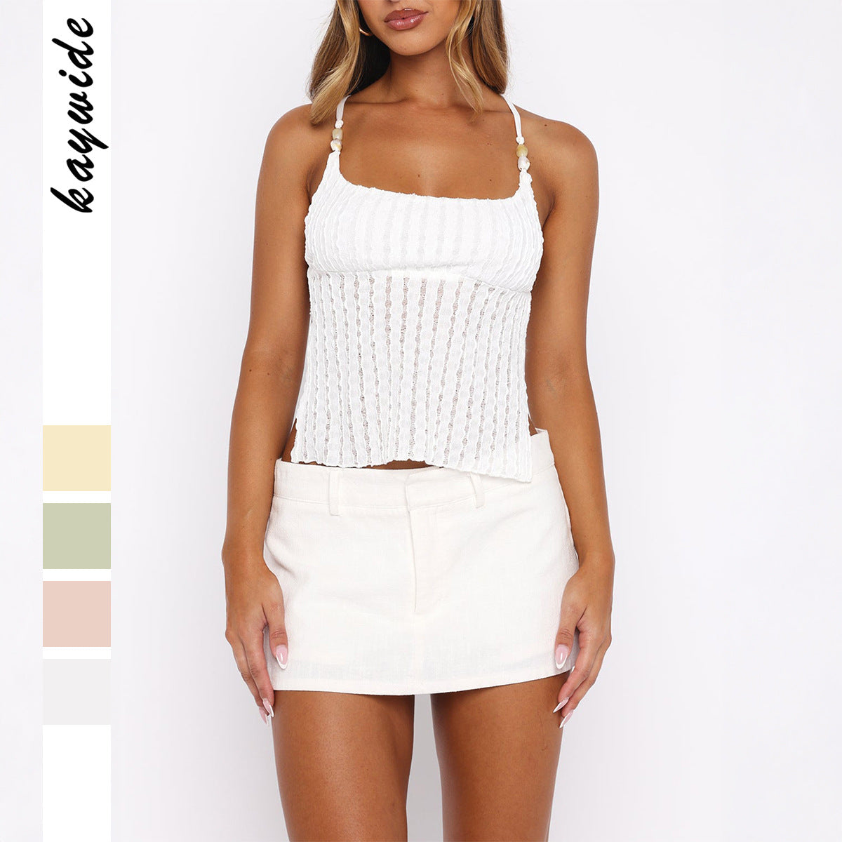 Haut caraco uni polyvalent pour femme