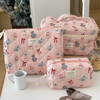 Trousse de maquillage grande capacité à nœud papillon