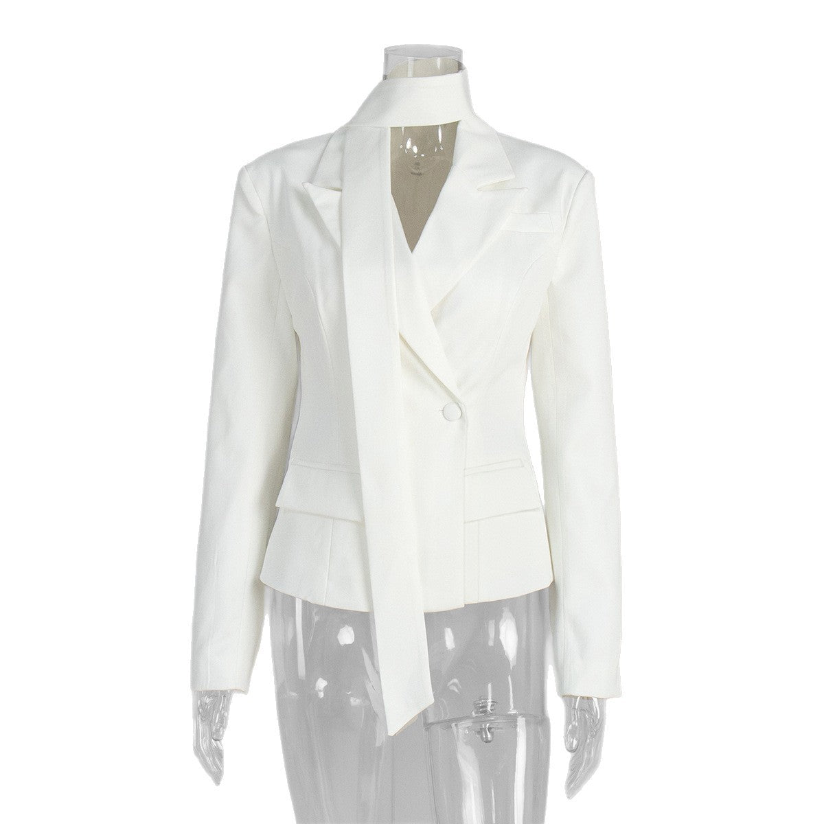 Nouveau blazer femme automne-hiver avec ceinture à nouer