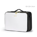 Trousse de Toilette en Cuir Grande Capacité Portable Trousse de Maquillage pour Maquilleur