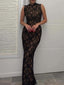 Robe sans manches à empiècement en dentelle