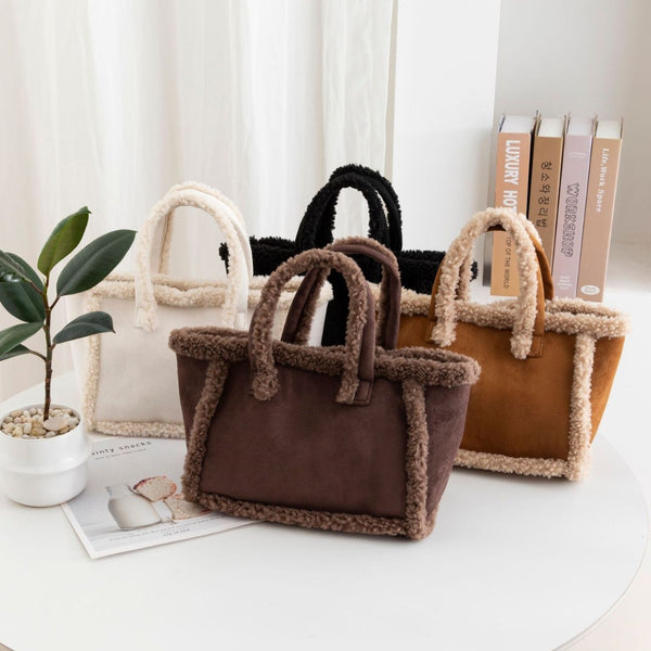 Sac fourre-tout en peluche pour femme