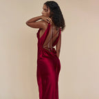 Robe longue de soirée lacée en dentelle, style banquet, pour femme