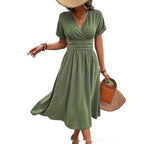 Robe tunique décontractée unie pour femme