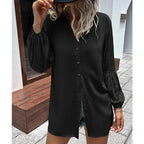 Robe chemise décontractée ample à boutonnage simple pour femme