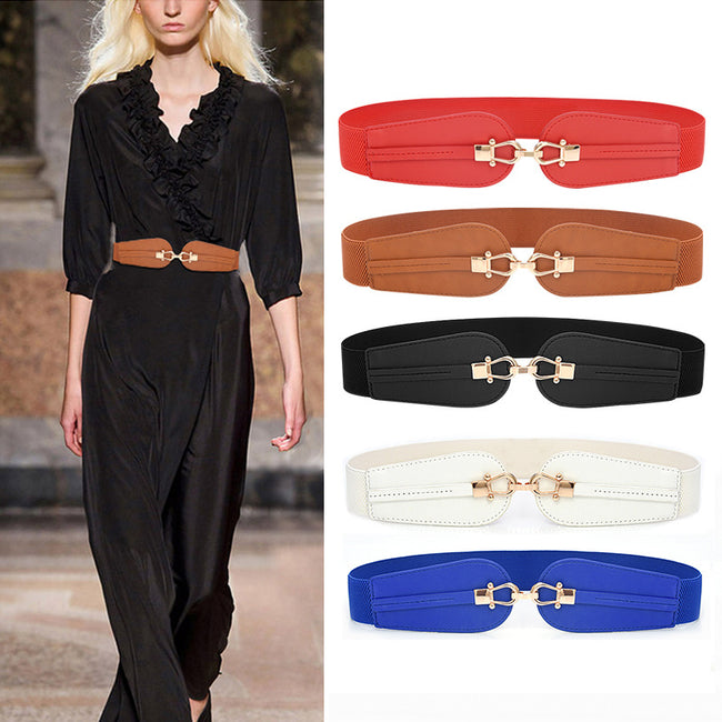 Ceinture large élastique extensible à la mode pour femme Hover Image