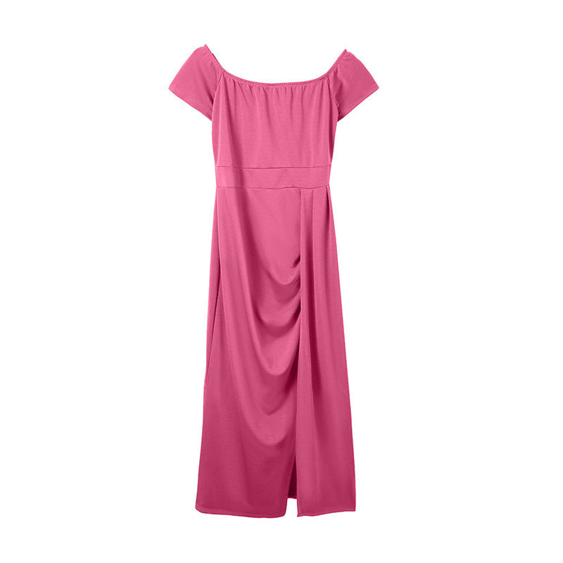 Robe Femme Taille Serrée Couleur Unie Tendance