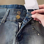 Short en jean rétro de couleur claire à la mode pour femme