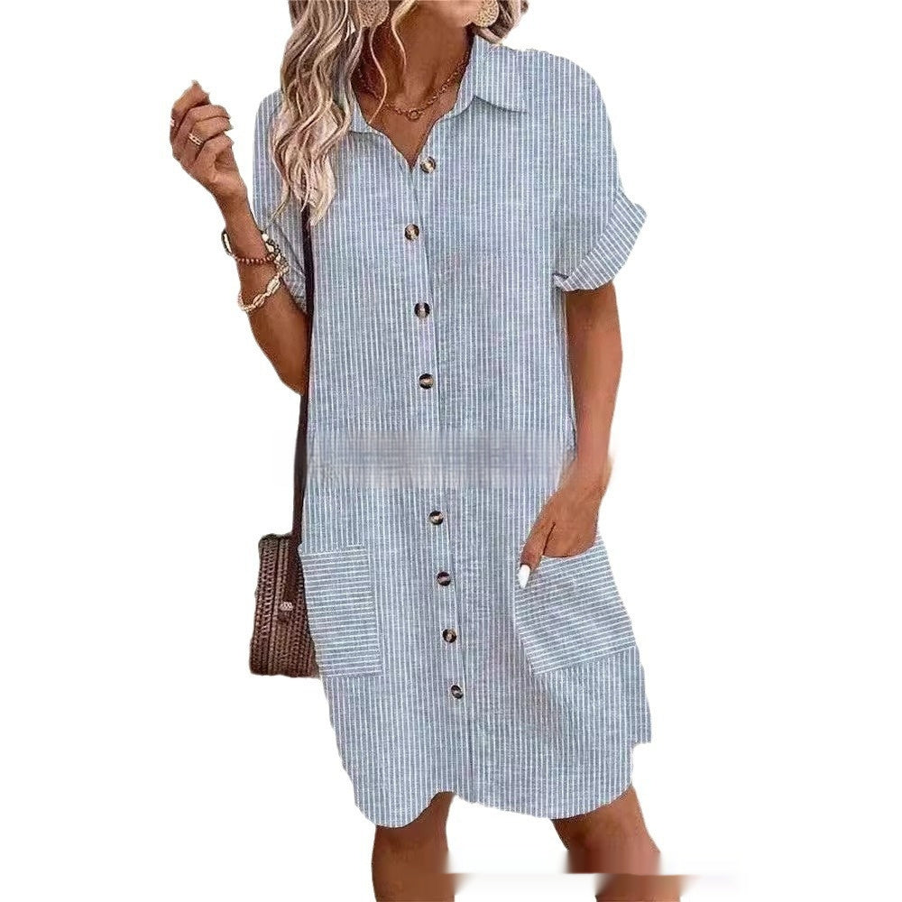 Robe à revers chemise de poche européenne et américaine