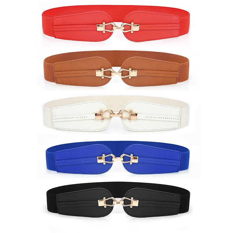 Ceinture large élastique extensible à la mode pour femme