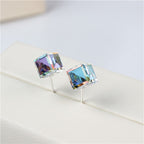 Water Cube Earrings Silver Needle Earrings Ear Jewelry Women